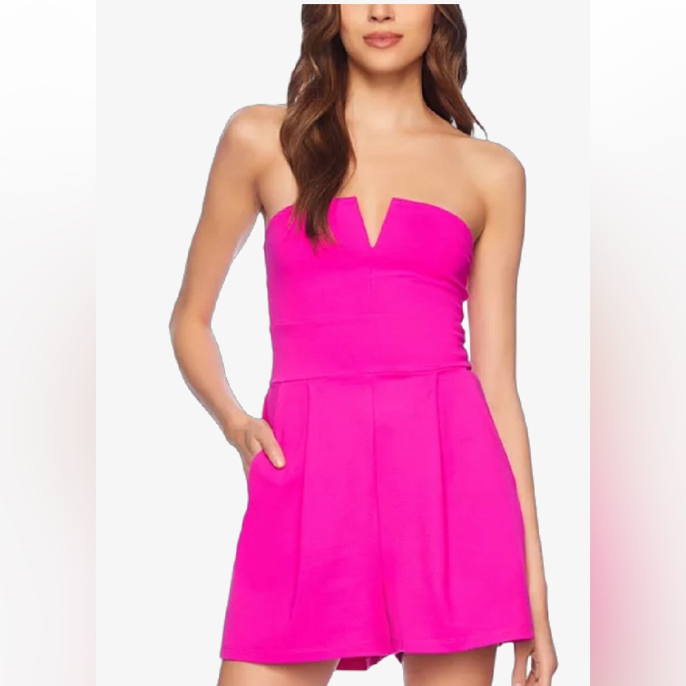 Susana Monaco Pink Strapless Romper